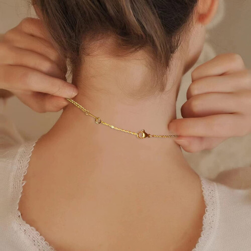 Extensor de collar de plata de ley chapado en oro de 14k (cadena 3) 1