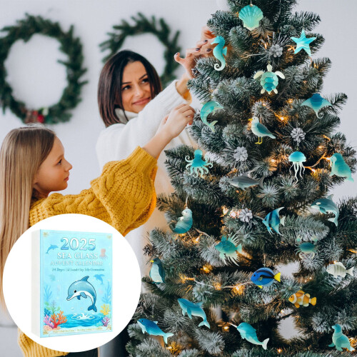 Ακρυλικά Χριστουγεννιάτικα Μενταγιόν Sea Advent Calendar, Συσκευασία 24 τεμαχίων 1