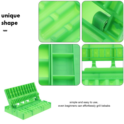 BBQ Skewer Machine Barbecue Tool Grilling Kebab Maker Making Green 2