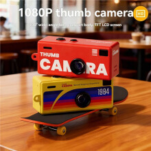 Cámara de Pulgar con Grabación de Video HD de 1080P y Lente Gran Angular de 130 Grados, Pantalla TFT LCD, Tarjeta de Memoria de 8 GB C