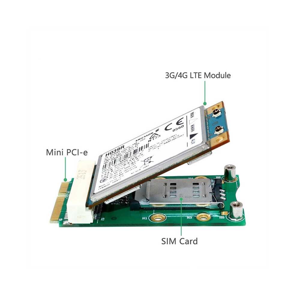 Pcie To Pci Express + Sim Card Slot Adapter Card Riser With Led For 3G/4G Wwan Lte Gps Pci-E Module 6034276631365