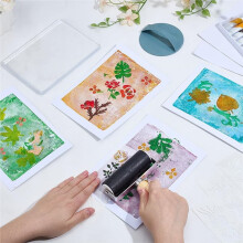 10 Sets Gel Printing Plate Kit for Beginner, Complete DIY Printmaking Kit with 8"X 10" Gel Plate,A5 Paper,Paints for Art