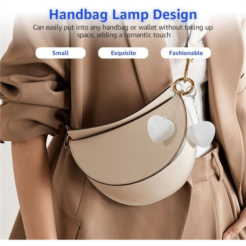 4pcs Heart Pocket Light for Handbag, LED Handbag Light with Sensor, Rechargeable, Automatic Sensor Handbag Night Light 1