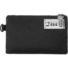 Money Bag with Lock, 5x8in Nylon Notary Bag with Lock, 3-Digit Combination Locking Bank Bags for Store Cash, Jewelry A