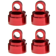 4 Unidades de Tampas de Choque de Liga Usinada, Arruelas de Fundo de Bexiga de Choque, Bolas de Pivô para Slash 2WD 4WD, Vermelho