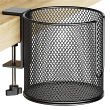 Desk Cup Holder with Anti-Spill Design, Clip- Table Accessory for Office and Gaming, Holds Various Cup Sizes
