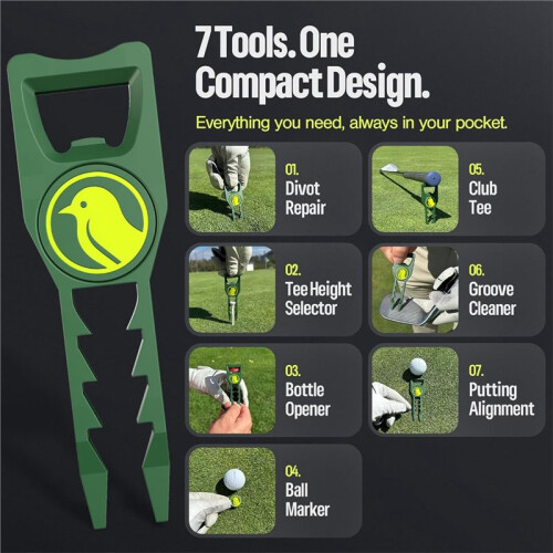 Divot Tool with   Tee Bottle Opener, Putting Alignment     Divot  Tool 2