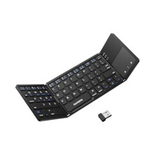 Faltbare -Tastatur mit Touchpad - Kabellose, Tragbare Tastatur mit Ständer, Wiederaufladbar, in Voller Größe und Ultradünn