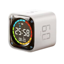 Minuteur Rotatif Multifonctionnel 4 en 1 avec Compte à Rebours Manuel, Minuterie de Cuisson Mécanique, Chronomètre de Douche Blanc