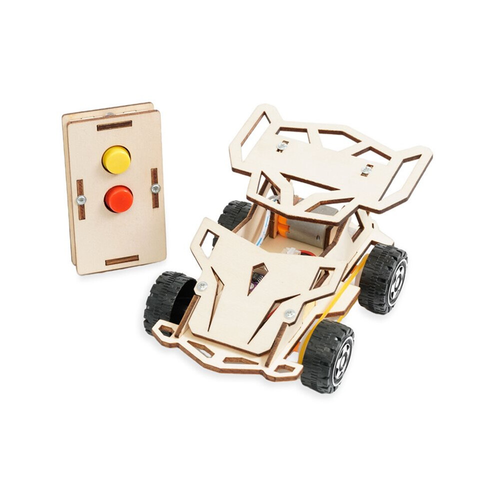 Diy Wooden Remote Control Car Wooden Four Wheel Drive Racing Assembling Science Experiment Kits For Kids Educational 4712660589905