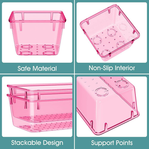 Set di organizer per cassetti in plastica trasparente – 25 pezzi, 4 misure 2
