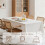 White Polyester Rectangle Tablecloth 90in Round, 6 Pack 3
