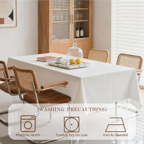 White Polyester Rectangle Tablecloth 90in Round, 6 Pack 2