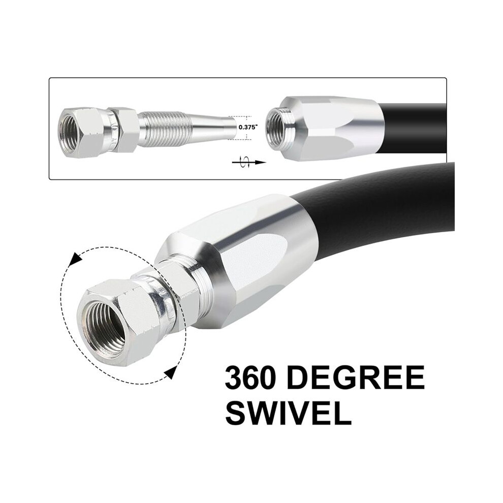 2Pcs Reusable Hydraulic Fittings 1/4Inch Id Hydraulic Hose Field Repair Kit 6034120161413