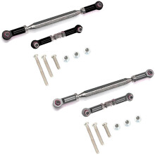 2 set Metal Adjustable Steering Linkage Servo Link Pull Rod Turnbuckle for Mn D90 D99 Mn-90 -45 1/12 - Gray & Black