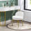 Living And Home Teddy Fleece Dressing Table Stool with Iron Legs 1