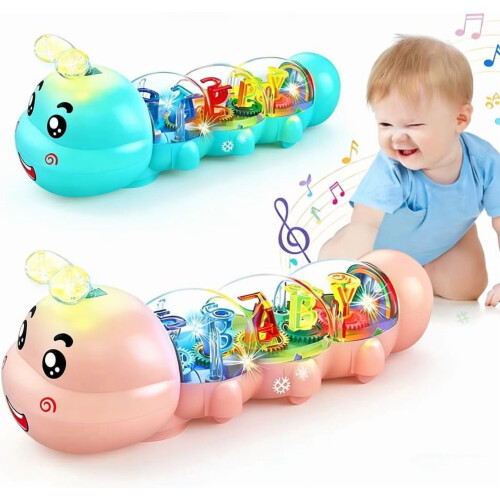 Παιχνίδι Caterpillar Tummy Time Ροζ με Φώτα και Μουσική 2