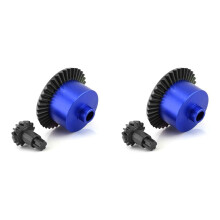 2X Metalen Stalen Kegelwiel Differentieelhuis voor 1/10 ARRMA SENTON Granite KRATON VORTEKS Outcast Rock, Blauw