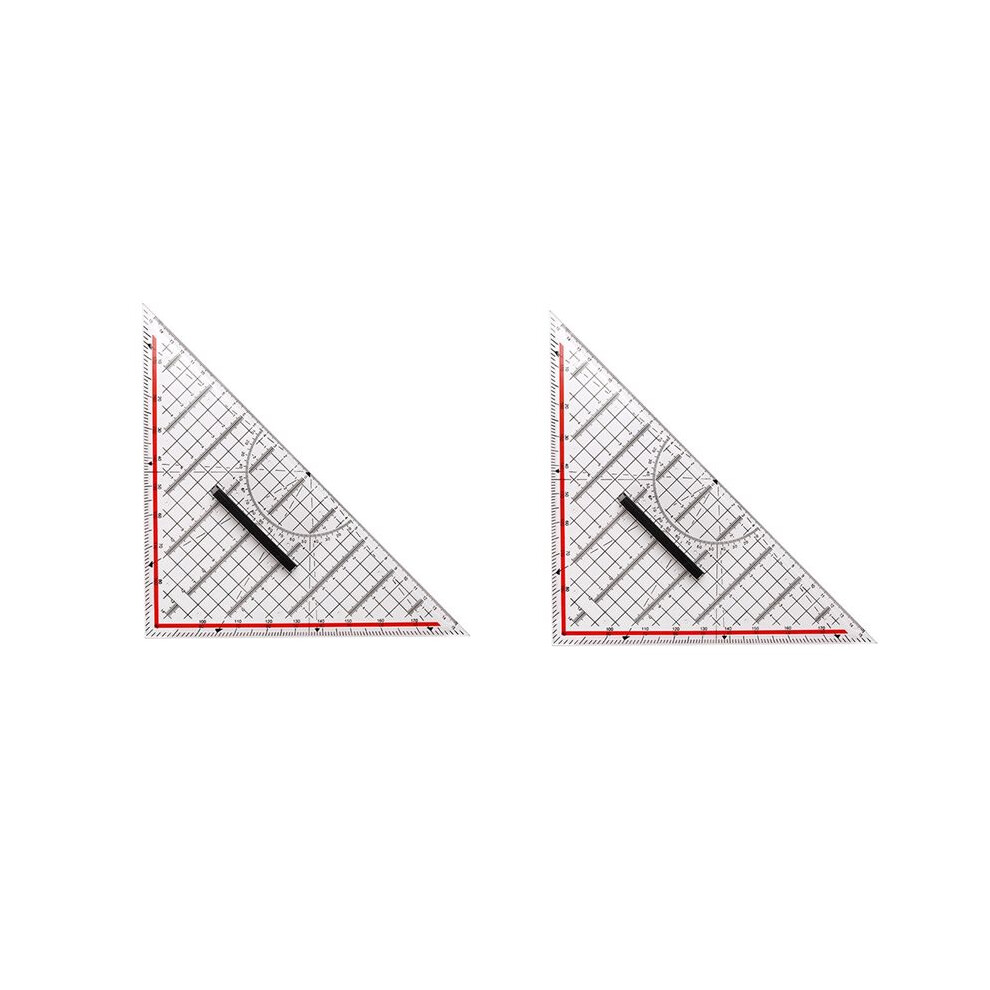2Pcs 30Cm Drawing Triangle Ruler Multi-Function Drawing Design Ruler With Handle Protractor Measurement Ruler Stationery 4711312402586