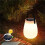 Solar Powered Outdoor Camping LED Tabletop Lantern Battery Cordless PE Table Lamp with Silicone Handle Light 4