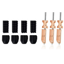 3pc for Flashforge AD5X Quick-Detachable Hotend Nozzle0.25/0.4/0.6MM W/4pcs Silicone Socks and 4pcs Brush