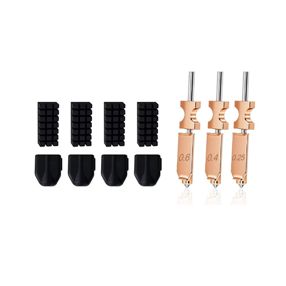 3Pc For Flashforge Ad5x Quick-Detachable Hotend Nozzle0.25/0.4/0.6Mm W/4Pcs Silicone Socks And 4Pcs Brush Brecantia