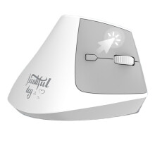 AJAZZ I300 Wireless Dual-Mode BT 2.4G Vertical Mouse Controls Three Machines Ergonomic Design Office Mouse Gift
