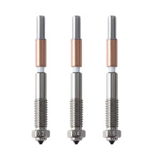 Bimetal Nozzle 0.2/0.4/0.6mm,Nozzle Replacement for QIDI Q2 Q2c 3D Printer, for PLA, PETG, ABS, ASA, PC, PA-CF Filaments