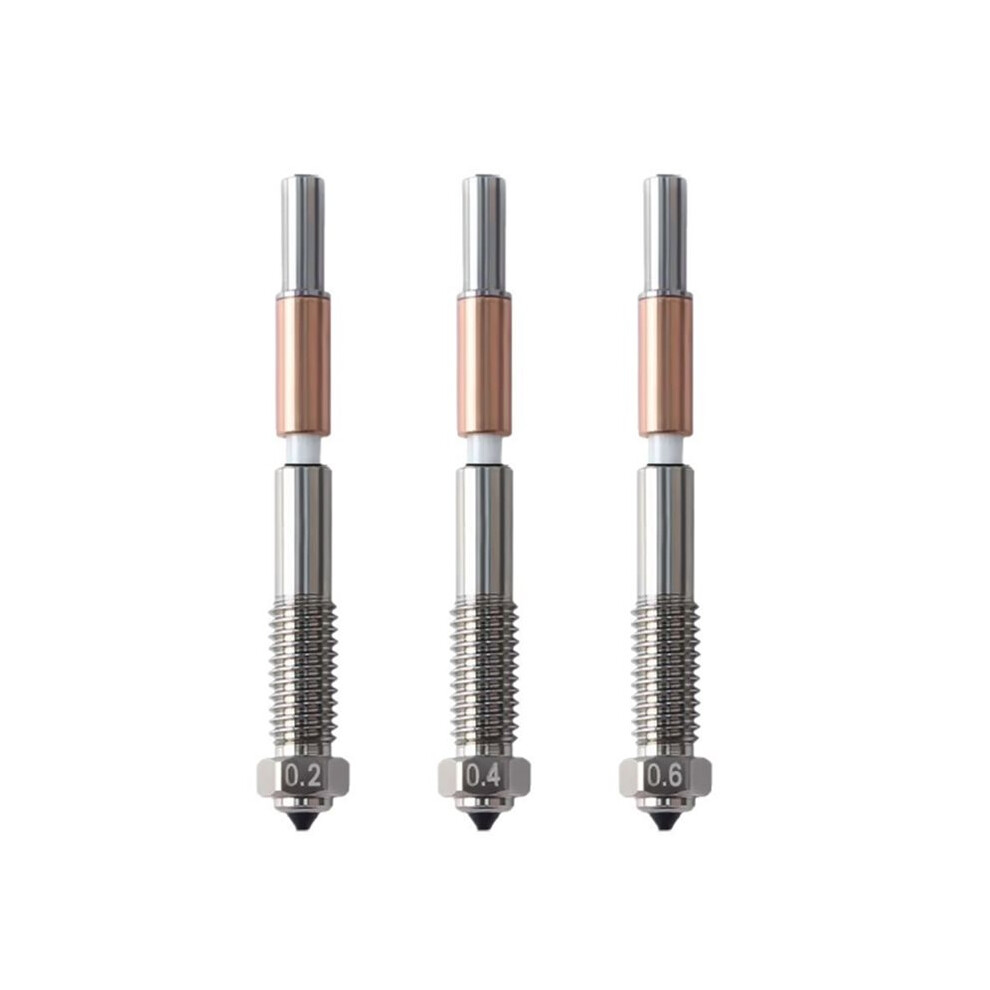 Bimetal Nozzle 0.2/0.4/0.6Mm,Nozzle Replacement For Qidi Q2 Q2c 3D Printer, For Pla, Petg, Abs, Asa, Pc, Pa-Cf Filaments 6033590010931