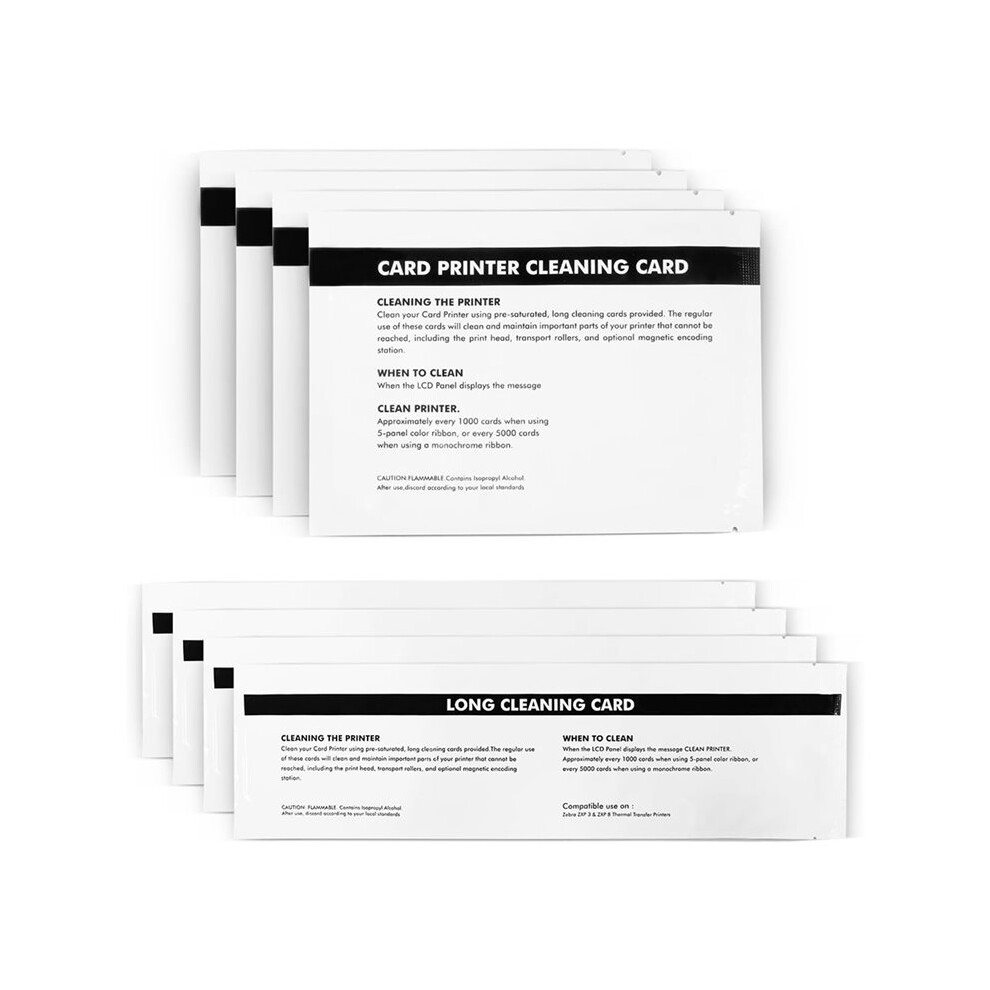 For  ZXP Series 1 & 3 ID Card Printer Cleaning Kit, 4 Engine & 4 Feeder Cards (105999-301)-image-OPC-PV9BZMG-NEW