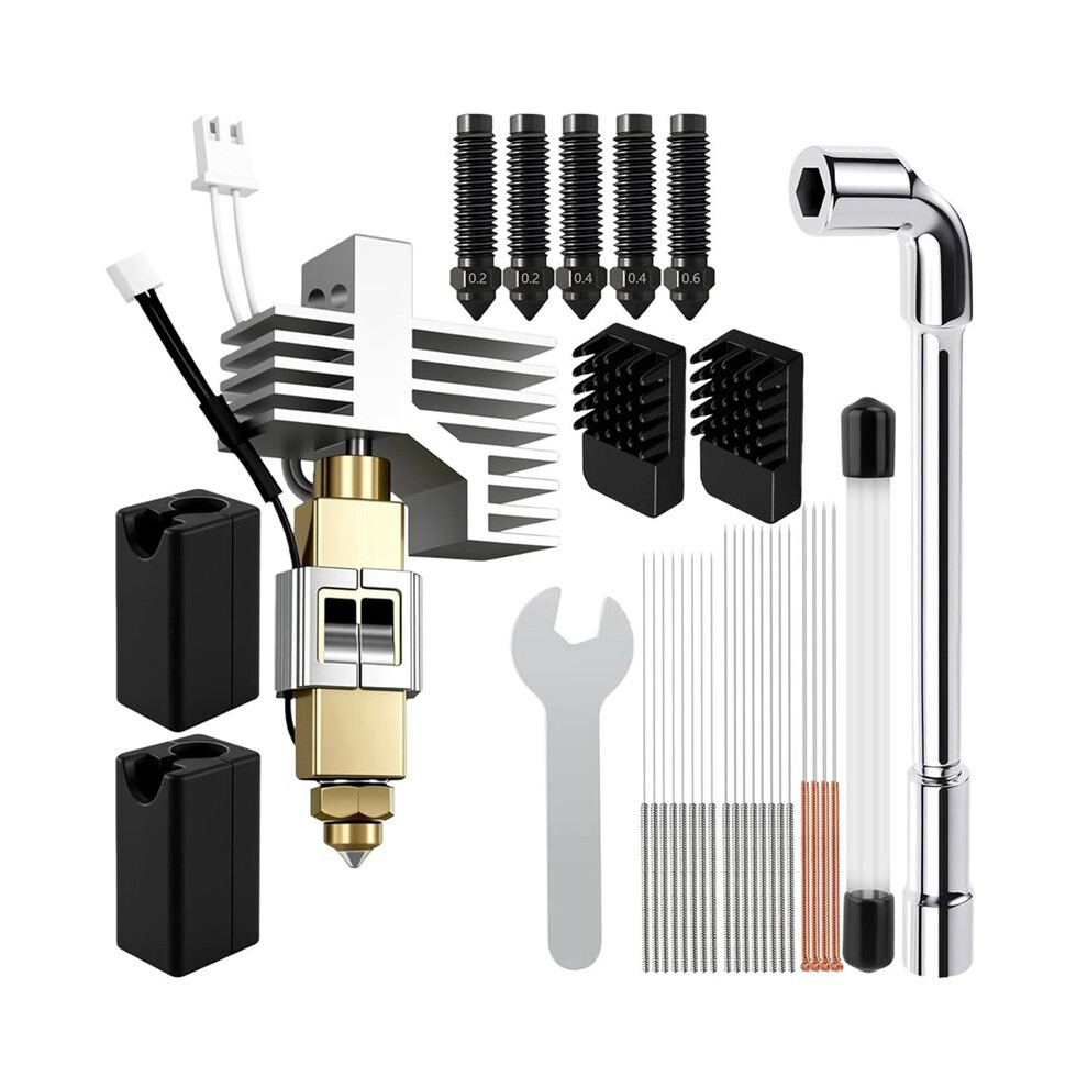 Hotend Kit For Centauri Carbon,3D Printer Extruder Hot End With 0.2/0.4/0.6Mm Hardened Steel Nozzle Replacement 6033793843695