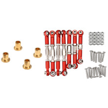 for 144001 1/14 Metal Linkage Servo Pull Rod Steering Tie Rod Set,Red & 4WD Metal Chassis 6X5.2 Flange Bushing