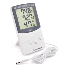 Dual Sensor LCD Display Indoor Outdoor Digital Thermometer Hygrometer with Max Min Memory