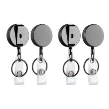 4 Paket Heavy Duty Versenkbare Abzeichen Halter Reel, Metall ID Ausweisin Haber mit Gürtelclip Schlüssel Anhänger Für Visitenkarte Schlüsselbund