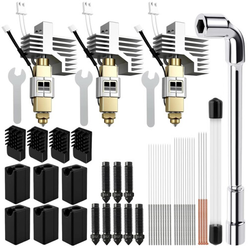 3Pack Hotend Kit for  Centauri Carbon,3D Printer Hot End with 0.2/0.4/0.6mm Hardened Steel Nozzle Print