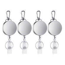4 Pièces Porte-Clés Rétractable Porte-Clés ID Badge Lanière Nom étiquette Porte-Carte Recul Bobine Pince de Ceinture