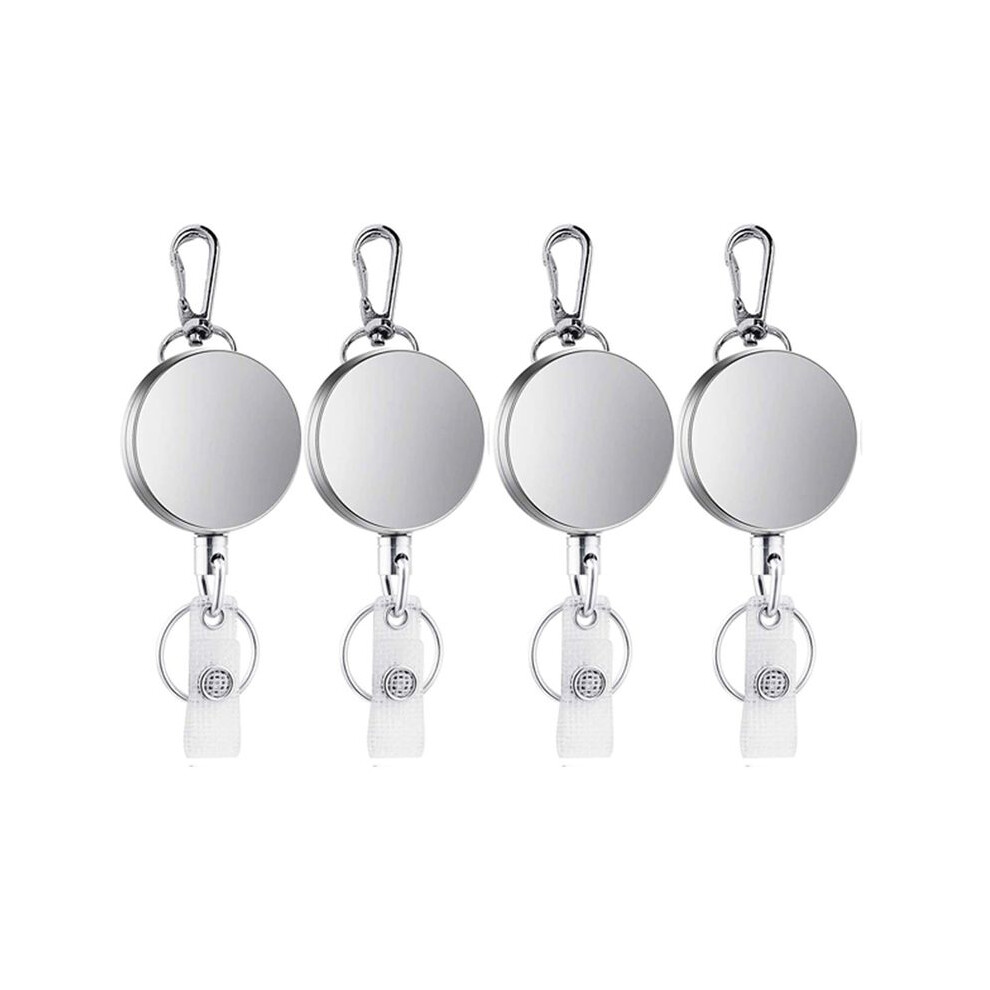 4Pcs Retractable Pull Key Ring Id Badge Lanyard Name Tag Card Holder Reel Belt Clip 6032633850503