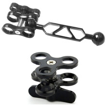 Aluminum Alloy Joint Arms 3 Section Joint Clamp for Black & Dual Joint Arm and 1 Set Butterfly Clip