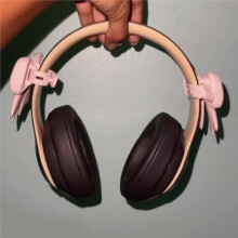 Paquete de 2 Lazos de Silicona para Auriculares, Decoración 3D, Bonitos Adornos para Auriculares, Color Azul.