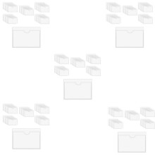 300Pcs Self-Adhesive Label Holder Card Pockets Label Holder Clear Library Card Holders with Top Open for Index Cards