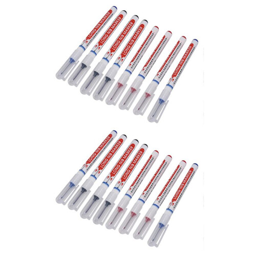 16 Multi-Purpose Deep Hole  Pens Long Nosed  Deep Drill Hole Long Nib Scriber Carpentry Colorful  Pen