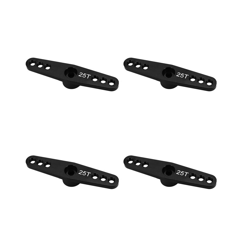 4X 25T Steering Servo Arm Horn Metal Full Throttle Parts Double Steering Arm For Futaba Black 4712217636267