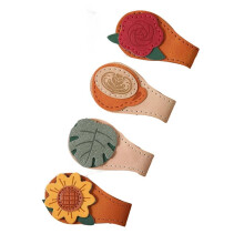 4er-Pack Vintage-Lesezeichen Aus Magnetischem Leder, Magnetische Lesezeichen Aus Leder für Damen, Magnetische Lesezeichen Aus PU-Leder, Buchclips und