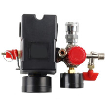Air Compressor Pressure Pressure W/Valve Control Regulators Gauge 90-120PSI 4 Port Safety Valve Air Compressor