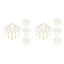40Pcs Baptism Favors with Rosaries Acrylic Beads Bracelet Christening Communion Finger Rosarie Bracelet