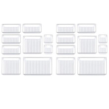 18 Pcs Clear Drawer Organizer Trays Assorted 4-Size Drawer Dividers, Versatile Storage Boxes Makeup Organiser Set