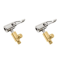 2X Air Pump Nozzle Adapter with Deflation Inflator Valve Connector Clip Metal Fast Conversion Car