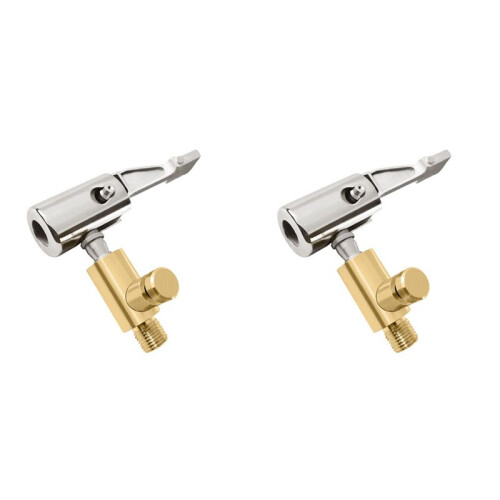 2X Luftpumpendüsenadapter mit Deflation Inflator Ventil Stecker Kopfclip Metall Fast Conversion Car
