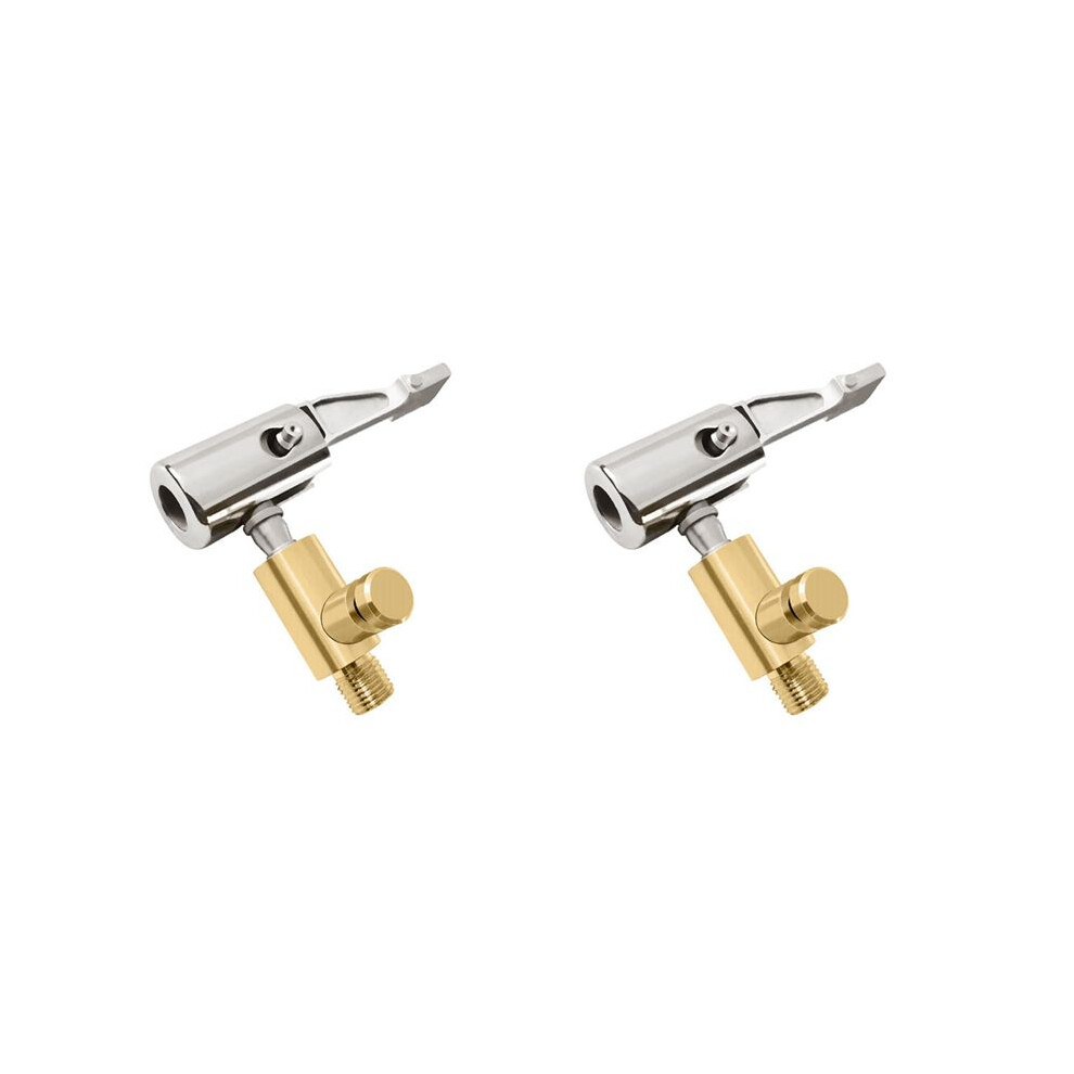 2X Air Pump Nozzle Adapter With Deflation Inflator Valve Connector Clip Metal Fast Conversion Car 6132050848265