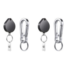 2X Kleine Schwer Last Einziehbar Badge Holder Reel, ID Badge Halter mit Gürtel Clip Schlüssel Anhänger für Namens Karten Schlüssel Anhänger